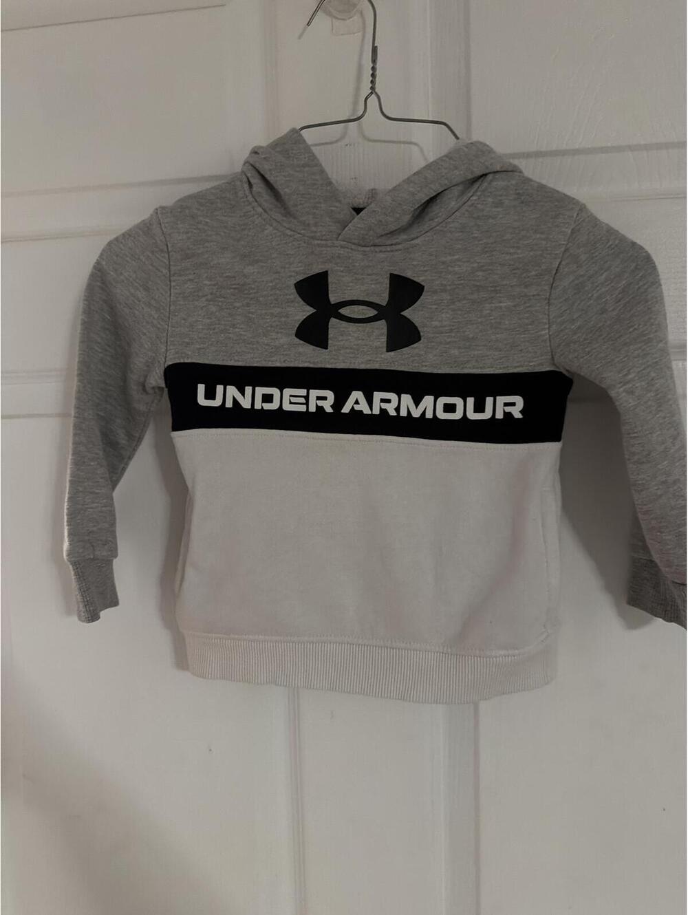 Under Armour Kids Hoodie Sweatshirt Gray and White